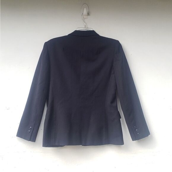 Anne Klein 100% Wool Black Blazer Jacket 12 - Picture 7 of 8